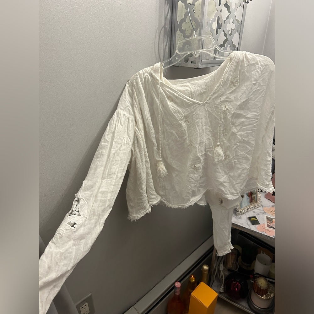 Free People Linen Hoodie